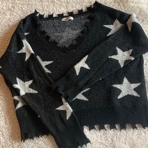 Vigloss Star Pattern V-Neck Sweater